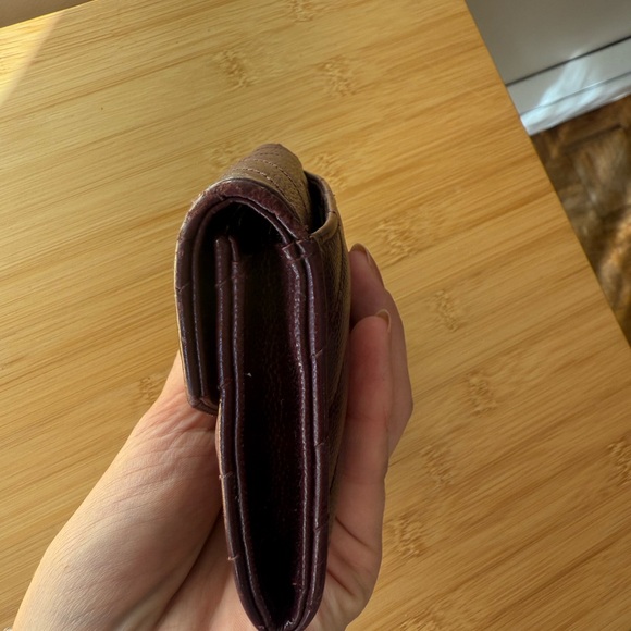 RESERVED Yves Saint Laurent Brown/Dark Burgundy Compact Wallet - Picture 5 of 14